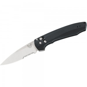 Benchmade 490S Arcane AXIS Assisted Flipper Knife 3.2&quot; S90V Satin Combo Blade, Black Aluminum Handles on Sale