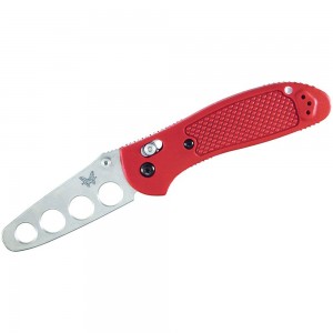 Benchmade Griptilian Trainer Folding Knife 3.45&quot; Unsharpened Blade, Red Handles - 551T on Sale