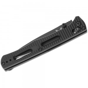 Benchmade 417BK Fact Folding Knife 3.95&quot; S30V Black Plain Blade, Black Aluminum Handles on Sale