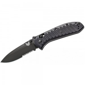 Benchmade 570SBK Presidio II Folding Knife 3.72&quot; Black S30V Combo Blade, Milled Black Aluminum Handles on Sale