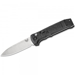 Benchmade 4400 Casbah AUTO Folding Knife 3.4&quot; Satin S30V Drop Point Blade, Black Textured Grivory Handles on Sale