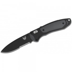 Benchmade Boost AXIS Assisted 3.7&quot; Black S30V Combo Blade, Grivory and Versaflex Handles - 590SBK on Sale