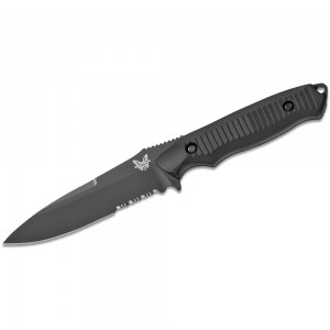Benchmade Nimravus 4.5&quot; BK1 Combo Blade, Black Aluminum Handles, Black Sheath - 140SBK on Sale