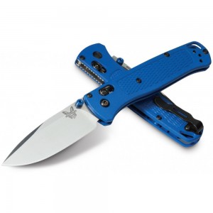 Benchmade 535 Bugout AXIS Folding Knife 3.24&quot; S30V Satin Plain Blade, Blue Grivory Handles on Sale