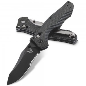 Benchmade Osborne Contego Folding Knife 3.98&quot; CPM-M4 Black Plain Blade, G10 Handles - 810BK on Sale