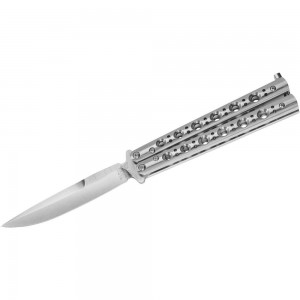 Benchmade 62 Balisong Butterfly Knife 4.25&quot; Weehawk Plain Blade, Stainless Steel Handles on Sale