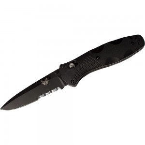 Benchmade 580SBK Barrage AXIS-Assisted Folding Knife 3.6&quot; Black Combo Blade, Black Valox Handles on Sale