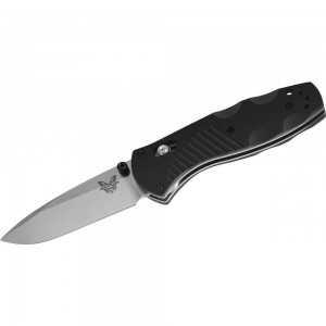 Benchmade 585 Mini-Barrage AXIS-Assisted Folding Knife 2.91&quot; Satin Plain Blade, Black Valox Handles on Sale