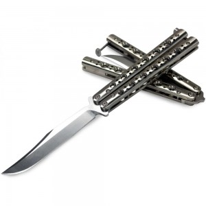 Benchmade 63 Balisong Butterfly 4.25&quot; Bowie Blade, Stainless Steel Handles, T-Latch on Sale