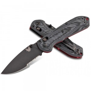 Benchmade Freek Folding Knife 3.6&quot; Black Cerakoted CPM-M4 Combo Blade, Black/Gray G10 Handles - 560SBK-1 on Sale