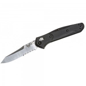 Benchmade 940S-2 Osborne Folding Knife 3.4&quot; S30V Combo Blade, Black G10 Handles on Sale