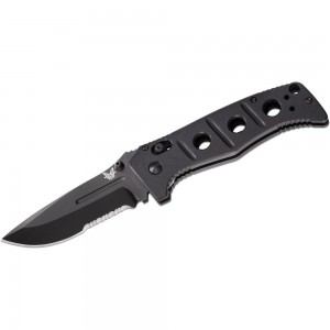 Benchmade 275SBK Adamas Folding Knife 3.82&quot; Black D2 Combo Blade, Black G10 Handles on Sale