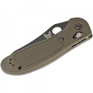 Benchmade Griptilian AXIS Lock Folding Knife 3.45&quot; S30V Black Flat Ground Sheepsfoot Plain Blade, OD Green Noryl GTX Handles - 550BKOD-S30V on Sale