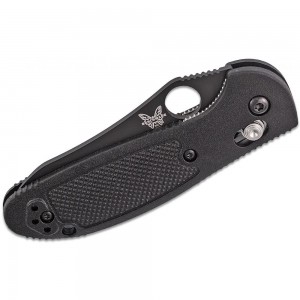 Benchmade Mini Griptilian AXIS Lock Folding Knife 2.91&quot; S30V Black Flat Ground Sheepsfoot Plain Blade, Black Noryl GTX Handles - 555BK-S30V on Sale