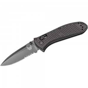 Benchmade 575SBK Mini Presidio II Folding Knife 3.2&quot; S30V Black Combo Blade, Milled Black Aluminum Handles on Sale