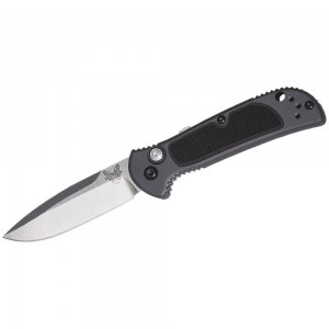 Benchmade Mini Coalition AUTO Folding Knife 2.87&quot; S30V Satin Plain Blade, Gray Aluminum Handles with Black G10 Inlays - 9750 on Sale
