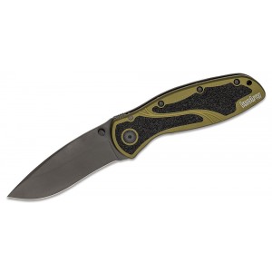 Kershaw 1670OLBLK Ken Onion Blur Assisted Folding Knife 3-3/8&quot; Black Plain Blade, Olive Drab Aluminum Handles on Sale