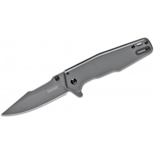 Kershaw 1557TI Hinderer Ferrite Assisted Flipper Knife 3.3&quot; Gray Drop Point Blade, Stainless Steel Handles on Sale