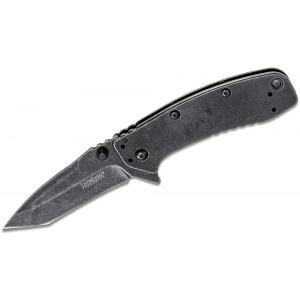 Kershaw 1556TBW Cryo II Assisted Flipper Knife 3.25&quot; Blackwashed Tanto Blade, Rick Hinderer Framelock Design on Sale