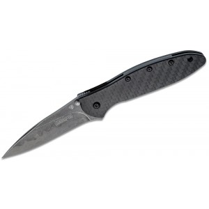 Kershaw Limited Run Ken Onion Leek Assisted Flipper Knife 3&quot; Blackwash Composite Wharncliffe Blade, Carbon Fiber Handles - 1660CFCBBW on Sale