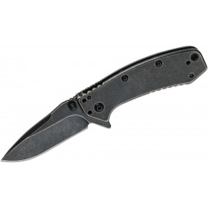 Kershaw 1555BW Cryo Assisted Flipper Knife 2.75&quot; Blackwash Plain Blade and Stainless Steel Handles on Sale
