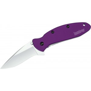 Kershaw 1620PUR Ken Onion Scallion Assisted Flipper Knife 2.25&quot; Bead Blast Plain Blade, Purple Aluminum Handles on Sale