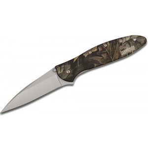 Kershaw 1660CAMO Ken Onion Leek Assisted Flipper Knife 3&quot; Bead Blast Plain Blade, Camo Aluminum Handles on Sale