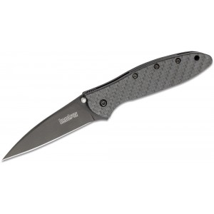 Kershaw 1660GLCFBLK Limited Edition Ken Onion Leek Assisted Flipper Knife 3&quot; CPM-154 Black DLC Blade, Glow-in-the-Dark Carbon Fiber Handles on Sale