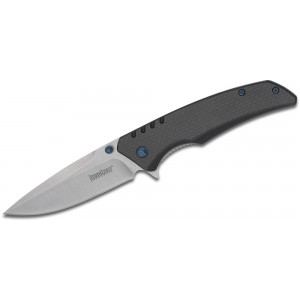 Kershaw 1336 Halogen Assisted Flipper Knife 3.25&quot; Stonewashed Plain Blade, Carbon Fiber Over G10 Handles on Sale