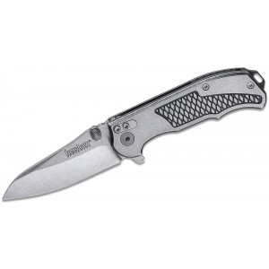 Kershaw 1558 Hinderer Agile Assisted Flipper Knife 2.75&quot; Stonewashed Drop Point Blade, Stainless Steel Handles on Sale