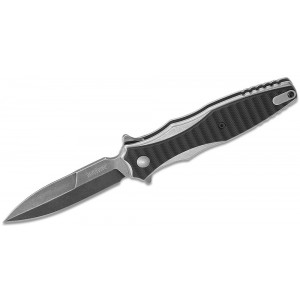 Kershaw 1559 Rick Hinderer Decimus Assisted Flipper Knife 3.25&quot; BlackWashed Bayonet Blade, Stainless Steel Handles with GRN Overlays on Sale