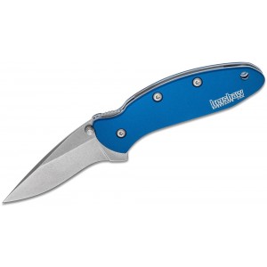 Kershaw 1600NBSW Ken Onion Chive Assisted Flipper Knife 1.9&quot; Stonewashed Plain Blade, Navy Blue Aluminum Handles on Sale