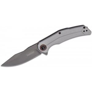 Kershaw 2070 Believer Assisted Flipper Knife 3.25&quot; Gray PVD Clip Point Blade, Stainless Steel Handles on Sale