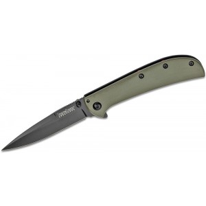 Kershaw 2335GRNBLK Al Mar AM-3 Assisted Flipper 3.125&quot; Black Spear Point Blade, Green G10 and Black Stainless Steel Handles on Sale