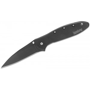 Kershaw 1660CKT Ken Onion Leek Assisted Flipper Knife 3&quot; Black Plain Blade, Black Stainless Steel Handles on Sale