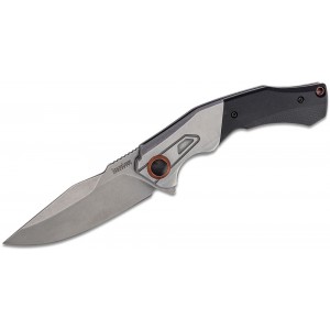 Kershaw 2075 Payout Assisted Flipper Knife 3.5&quot; Stonewashed D2 Clip Point Blade, Black G10 Handle with Stainless Steel Bolster on Sale