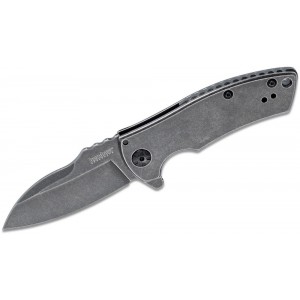 Kershaw 3450BW Les George Spline Assisted Flipper 2.9&quot; Blackwashed Blade and Stainless Steel Handles on Sale