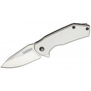 Kershaw 1375 Valve Assisted Flipper Knife 2.25&quot; Stonewashed Drop Point Blade, Stainless Steel Handles on Sale