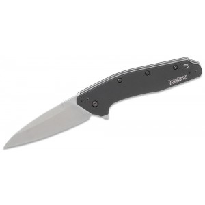 Kershaw 1812BLK Dividend Assisted Flipper Knife 3&quot; M390 Stonewashed Plain Blade, Black Aluminum Handles on Sale