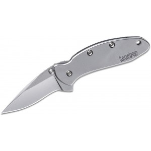 Kershaw 1600 Ken Onion Chive Assisted Flipper Knife 1.9&quot; Bead Blast Plain Blade, Stainless Steel Handles on Sale