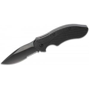 Kershaw 1605CKTST Clash Assisted Flipper Knife 3&quot; Black Combo Blade, Black Polyimide Handles on Sale