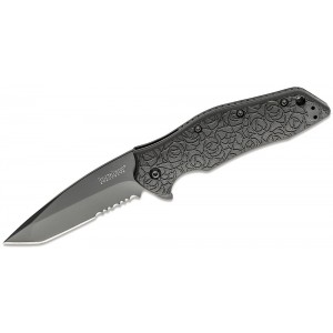 Kershaw 1835TBLKST Kuro Assisted 3-1/8&quot; Combo Blade, Nylon Handles on Sale