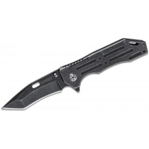 Kershaw 1302BW Lifter Assisted Flipper Knife 3.375&quot; Blackwash Tanto Blade, Stainless Steel Handles on Sale