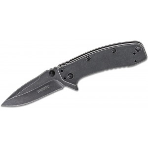 Kershaw 1556BW Cryo II Assisted Flipper Knife 3.25&quot; Blackwashed Plain Blade, Rick Hinderer Framelock Design on Sale