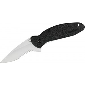 Kershaw 1620ST Ken Onion Scallion Assisted Flipper Knife 2.25&quot; Bead Blast Combo Blade, Black GFN Handles on Sale