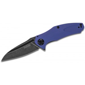 Kershaw 7007BLUBW Natrix Assisted Flipper Knife 3.25&quot; BlackWashed Drop Point Blade, Blue G10 Handles on Sale