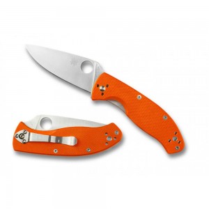 Spyderco Tenacious G-10 Orange Exclusive - Combination Edge/Plain Edge on Sale