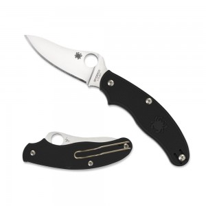 Spyderco UK Penknife Black FRN Drop Point - Combination Edge/Plain Edge on Sale