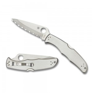 Spyderco Endura 4 Signature Folder Knife with 3.85&quot; VG-10 Steel Blade and Stainless Steel Handle - PlainEdge Grind - C10P on Sale