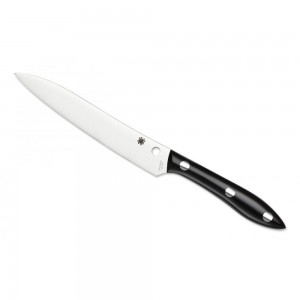 Spyderco Cook's Knife, Serrated, Black Corian Handle on Sale